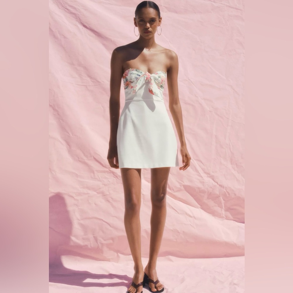 ZARA floral printed handkerchief mini dress